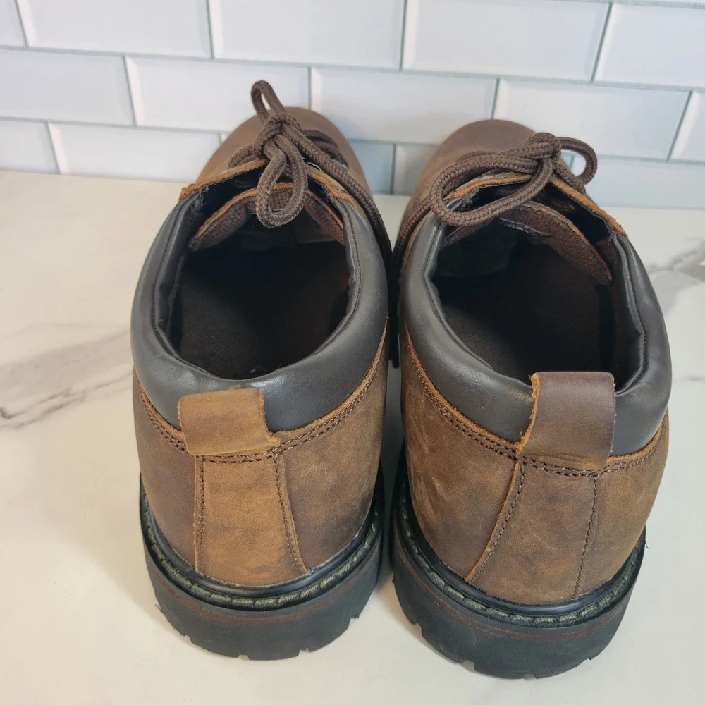 Skechers Mens Tom Cats Brown Leather Utility Shoes Size 13 Lug Sole
